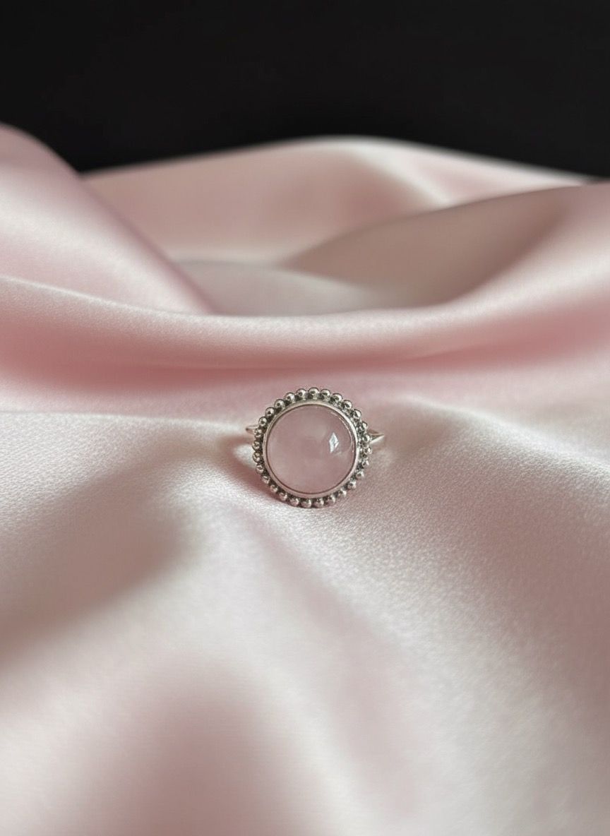 Evaarah - Pink Quartz Finger Ring - For Heart Healing